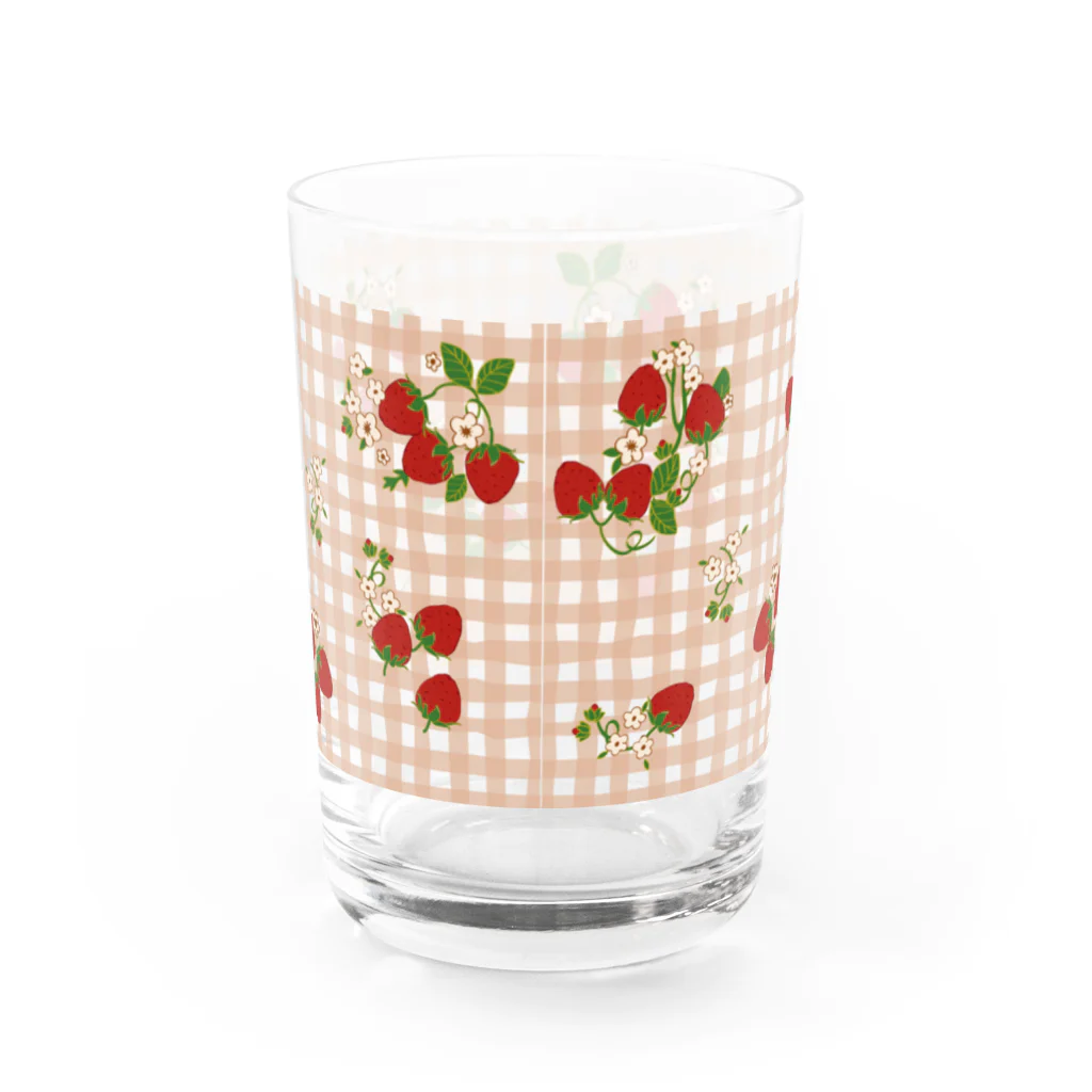 Jimmy BuffaloのJimmy Buffalo - Strawberry Fields クリームチェック Water Glass :back