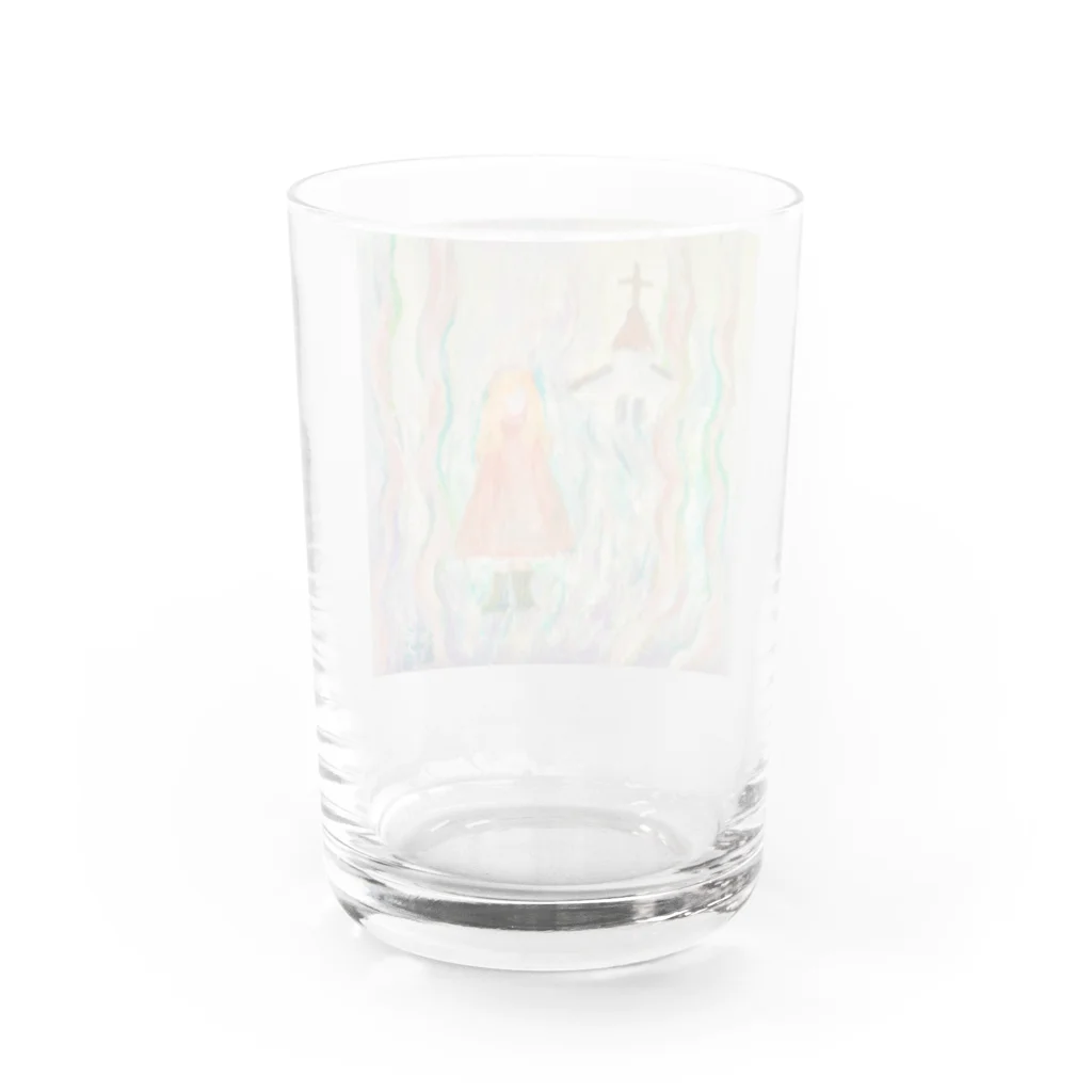 スミレ と トナカイ の モリのヒダの原っぱ Water Glass :back