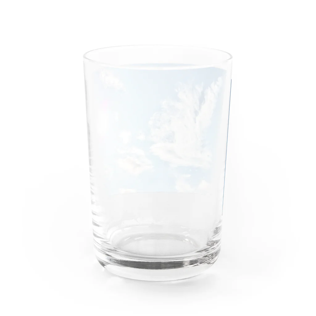 錆猫の館の純白の鳳凰と太陽 Water Glass :back