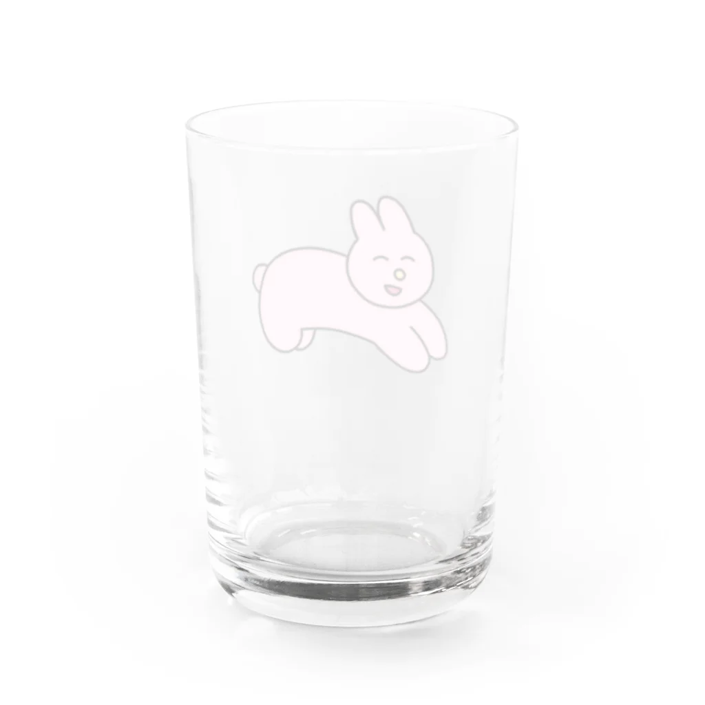 基本黒髪女子のお店のうさぎさん Water Glass :back