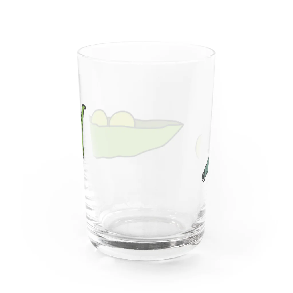 Hiharuのえんどう豆を運ぶフンコロガシ Water Glass :back