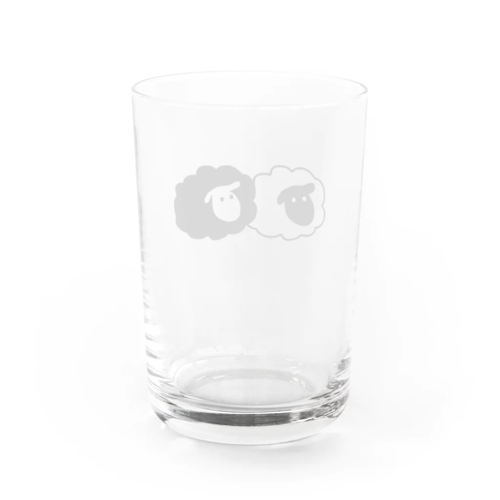 みっこのモノクロひつじ Water Glass :back