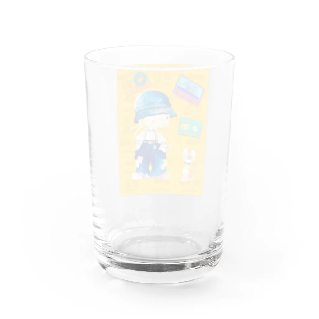 AtelierGluckのグリュックガール　カセットテープ柄 Water Glass :back