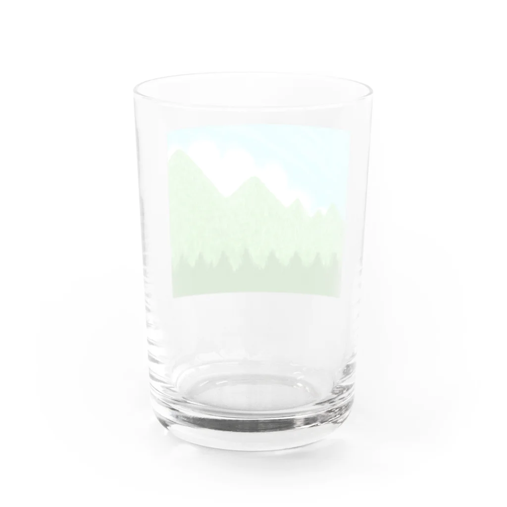 ✨🌈✨ユラクラカン🇯🇵 ✨🌈✨の☁️青空と雲☁️と青い山脈🗻ズ Water Glass :back