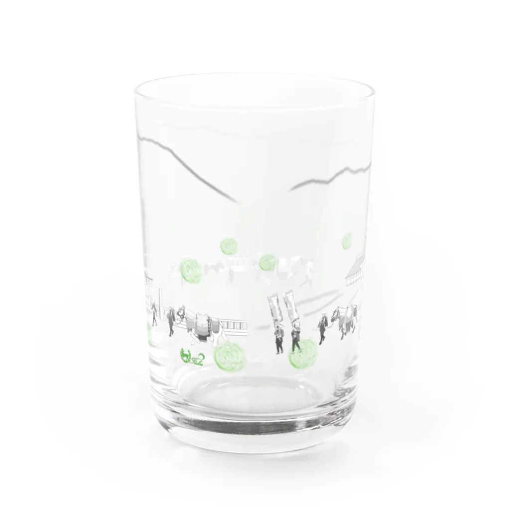 モノツクルヒト　Fuku～ふく～のチャグチャグ馬コ行列 グラス 緑 グラス反対面