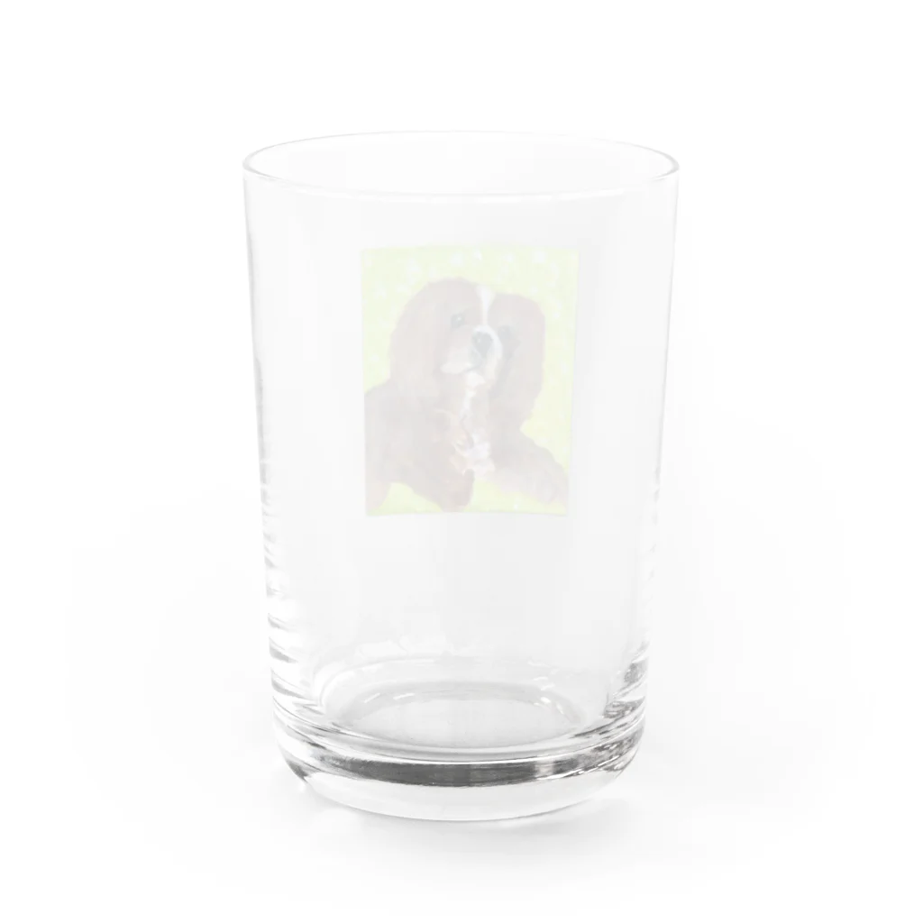 色々なキャバリアちゃんの油絵キャバリア Water Glass :back