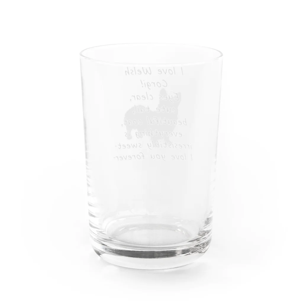 onehappinessのコーギー Water Glass :back