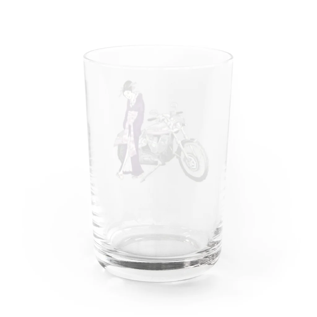 浮世絵はんの浮世絵とバイク-woman- Water Glass :back