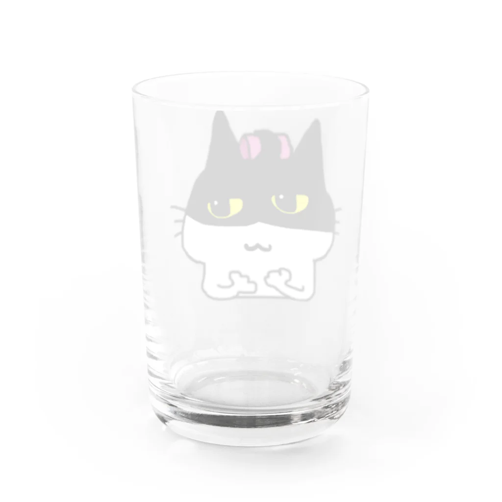 happydonguriのカーラー取り忘れちゃった猫ちゃん Water Glass :back