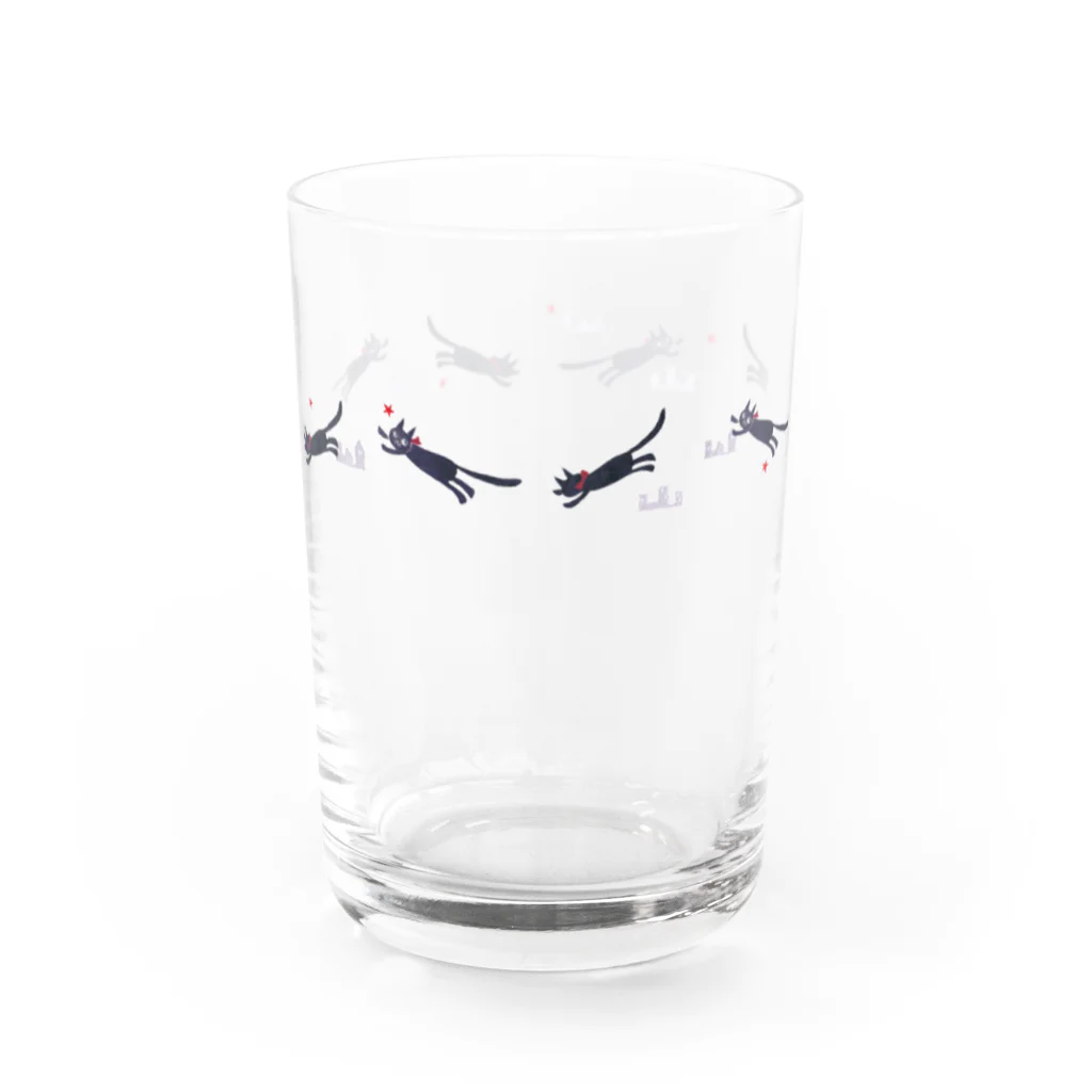 ツメサキの世界の夜を駈ける猫 Water Glass :back