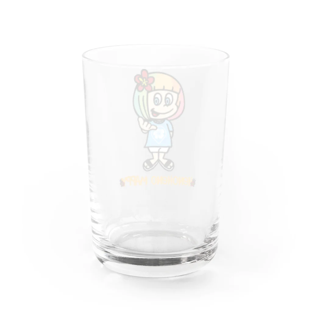 ハワイが大好きな女の子『HENOHENO MAPPY』のオフィシャルロゴ(ハワイを愛するあなたへ) Water Glass :back