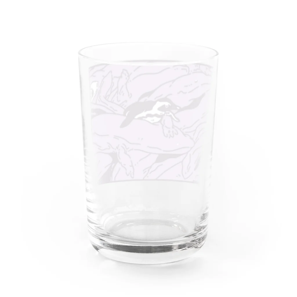 ナイロドノのぎゅうぎゅうオオサンショウウオ　ラベンダー Water Glass :back