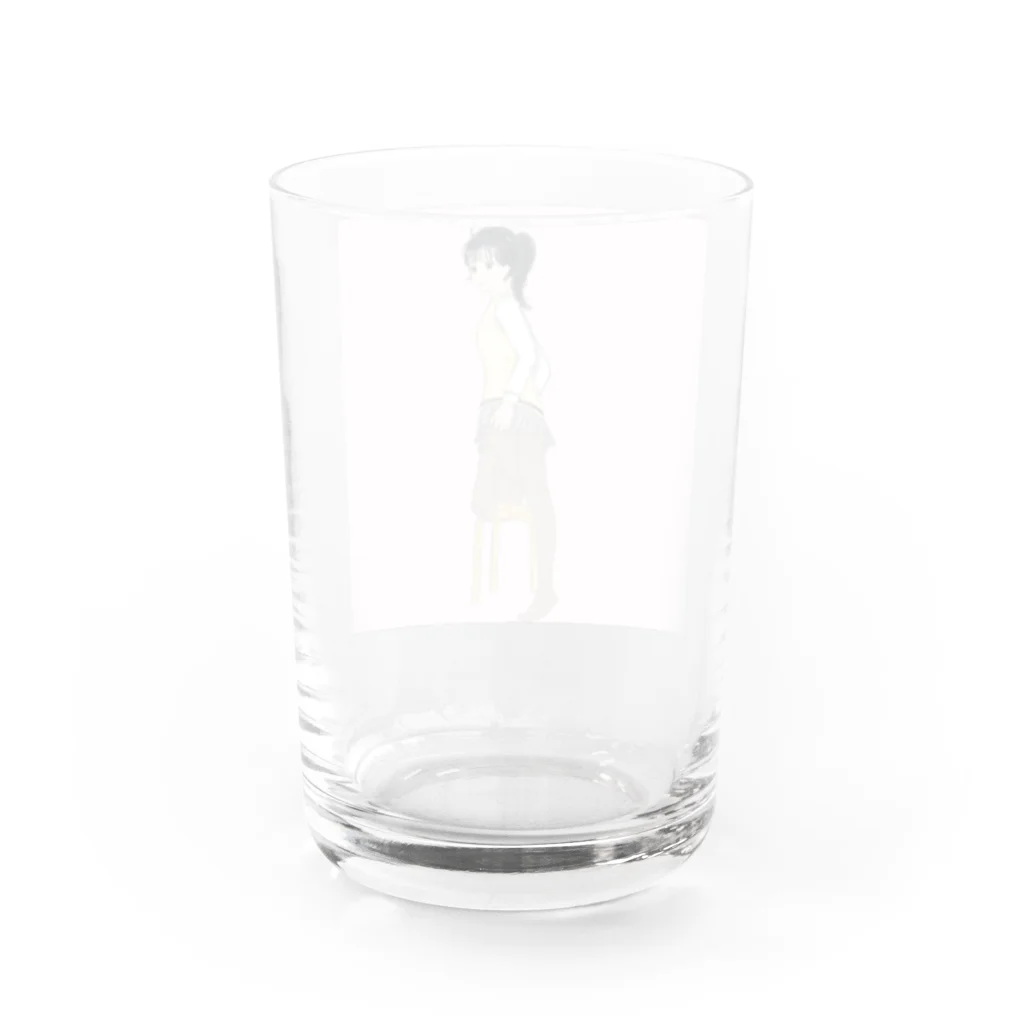 mura☆saki♪の振り返りポニーテール美少女(タイツバリエーション) Water Glass :back