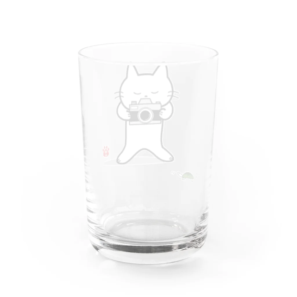 satoharuのカメラで亀を撮る猫山さん Water Glass :back