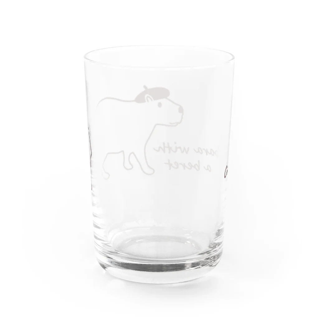 キッズモード某のカピバラとベレー帽 Water Glass :back