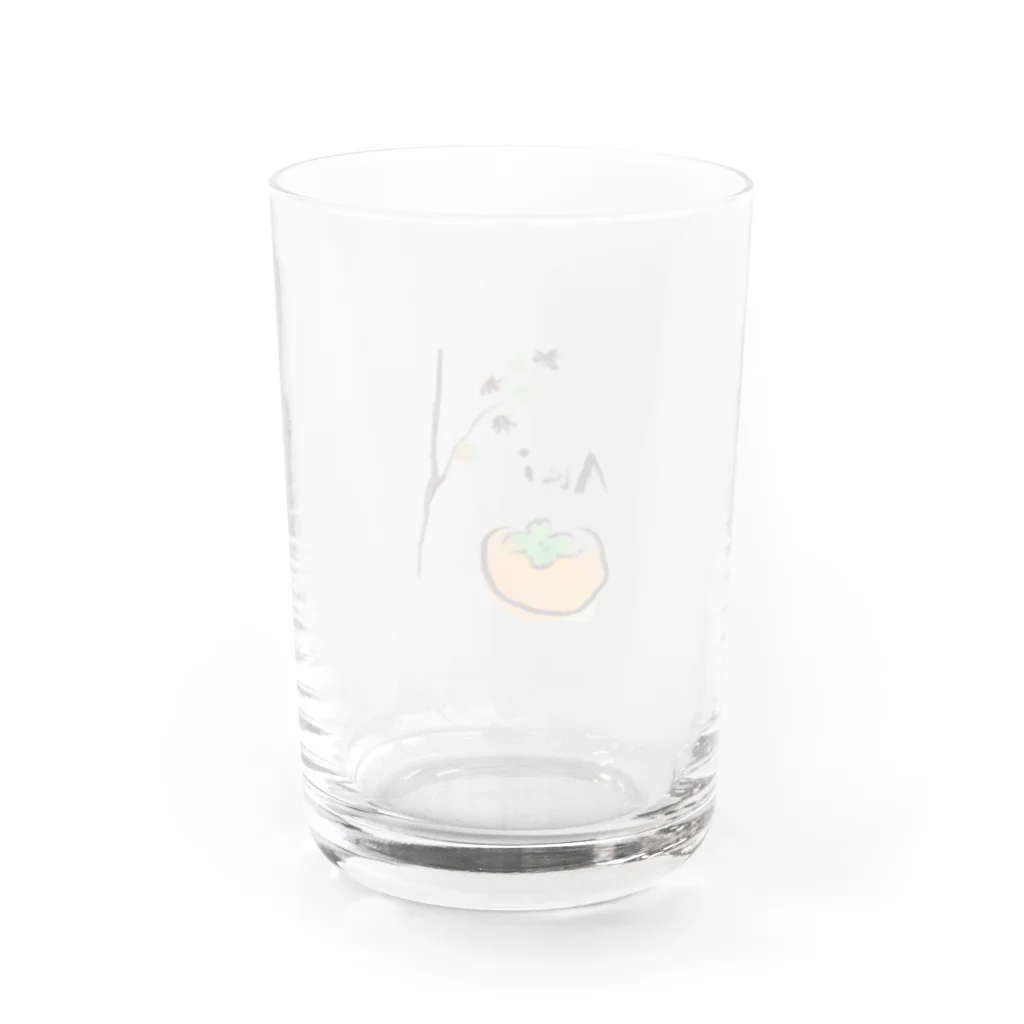 橙daidaiの秋柿もみじ Water Glass :back