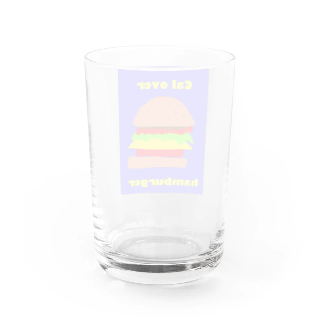  mouth monsterのCal over hamburger Water Glass :back