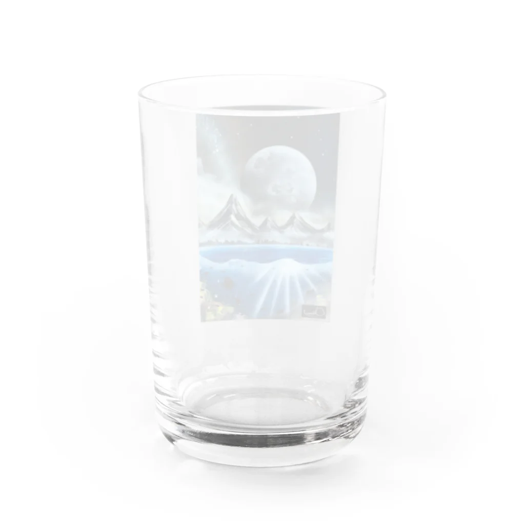 oshimuraのスプレーアート　月光🌕　オシムラサイン入り Water Glass :back