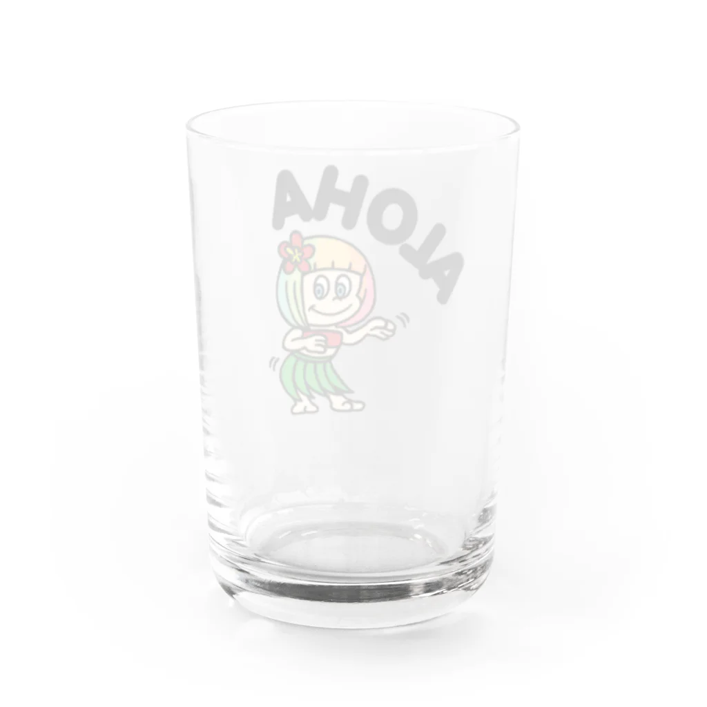 ハワイが大好きな女の子『HENOHENO MAPPY』のフラアロハ(ハワイを愛するあなたへ) Water Glass :back