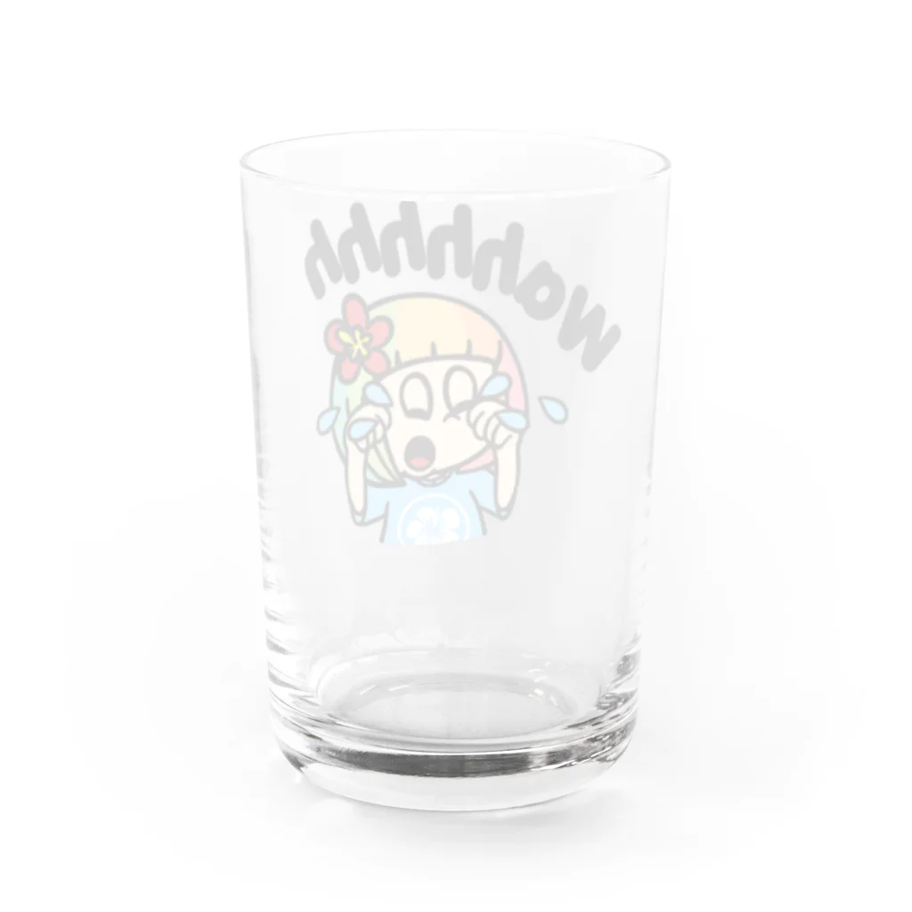 ハワイが大好きな女の子『HENOHENO MAPPY』のわーんわーん(ハワイを愛するあなたへ) Water Glass :back