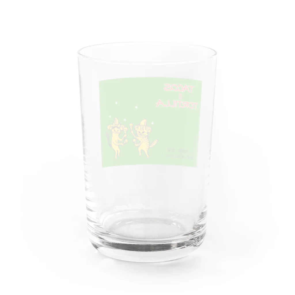 不純喫茶ニッキの【マッチ箱デザイン】tacos&tortilla Water Glass :back