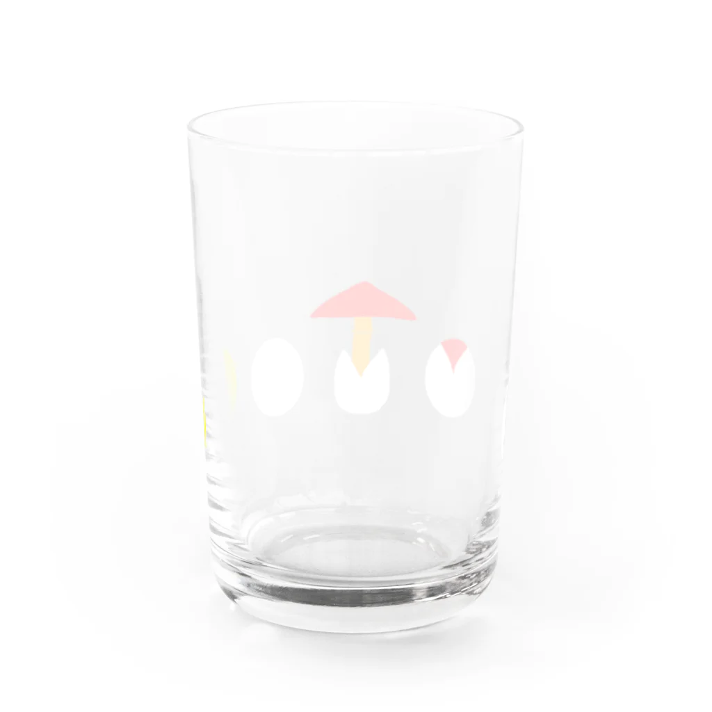 お白湯の脳内のタマゴタケとひよこ Water Glass :back