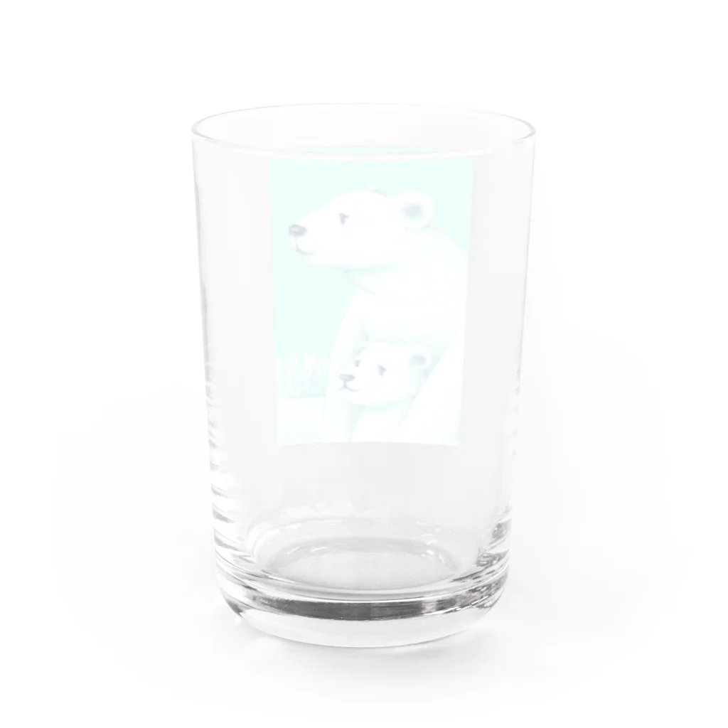 MashMashのシロクマ親子 Water Glass :back