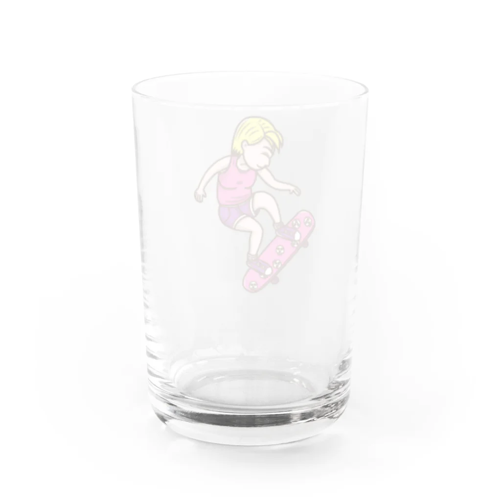 Sophie's storeのスケボー少女 Water Glass :back