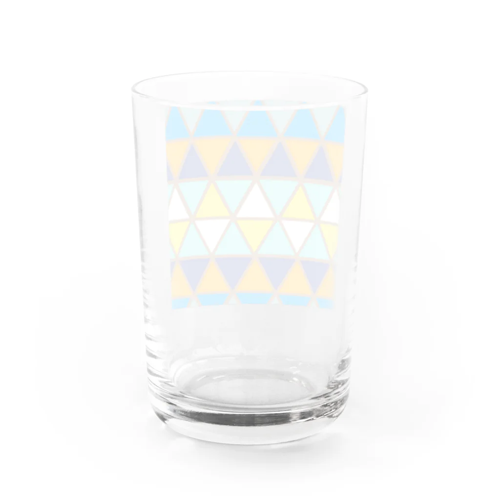 ねこまるのおみせの三角のカラフル模様❤ Water Glass :back