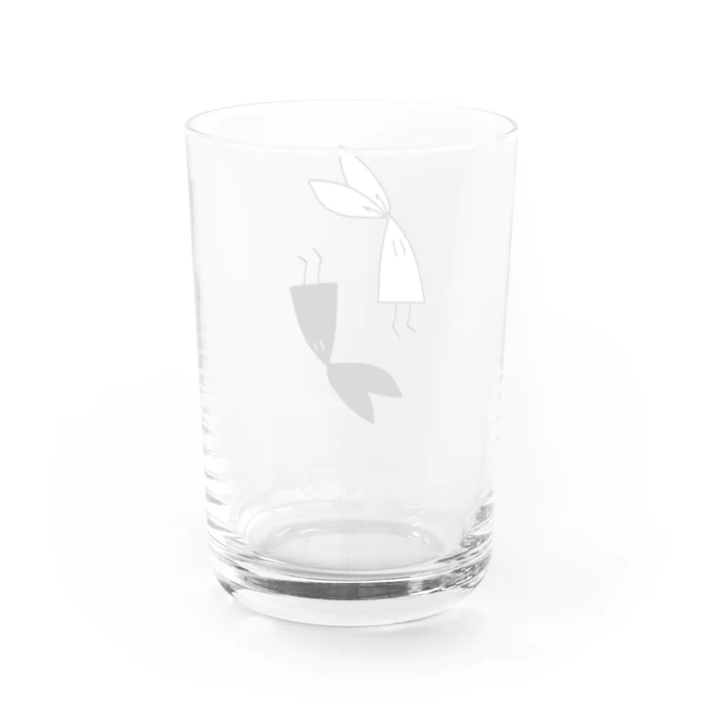 まはゆまの白黒ウサギ　回転反転 Water Glass :back