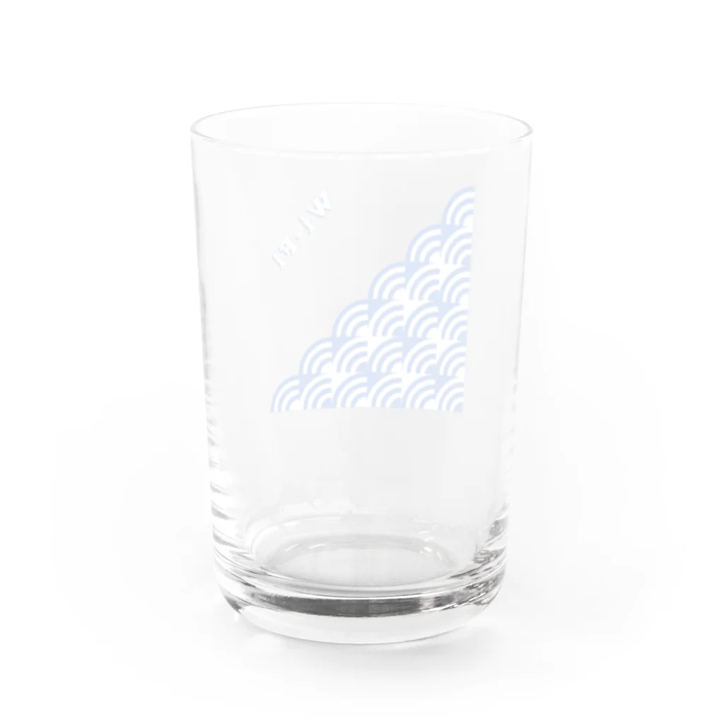 🏠やしおこうの秘密基地のWi-Fi青海波　ロゴ入り Water Glass :back