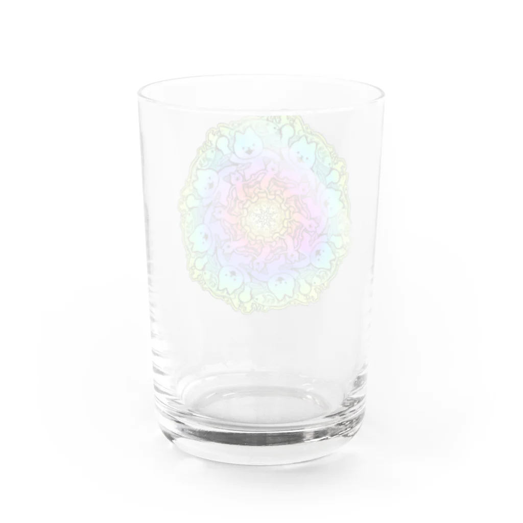 柄パゴスのねこまんだら（Rainbow） Water Glass :back