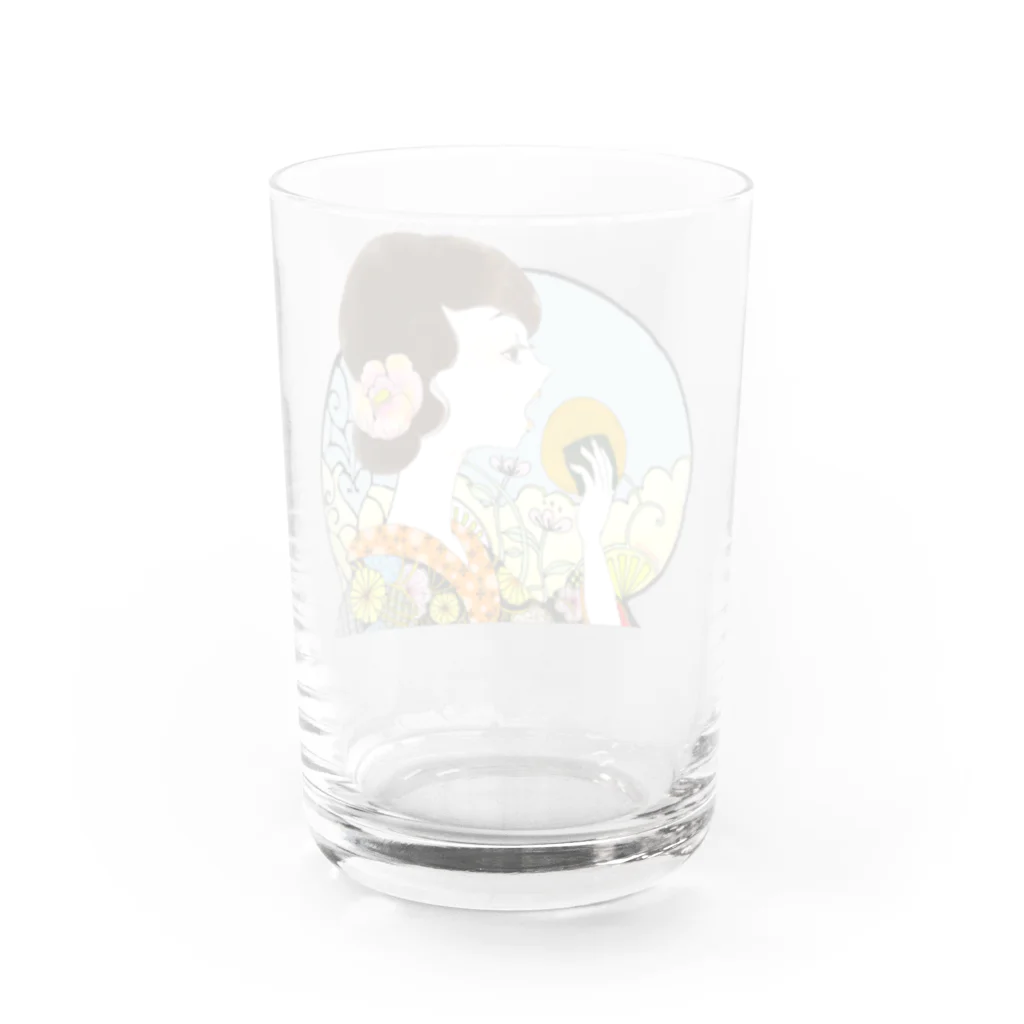 Cheroritaのせんべいを食べる女 Water Glass :back