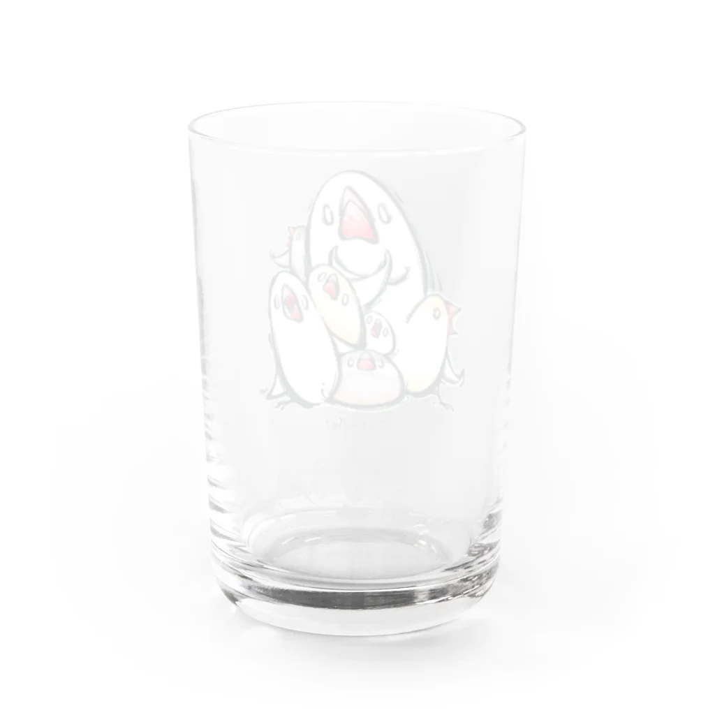 RING VARIOUS －torikarado－のでぃふぇんす！－ブンのまもりー（文鳥） Water Glass :back