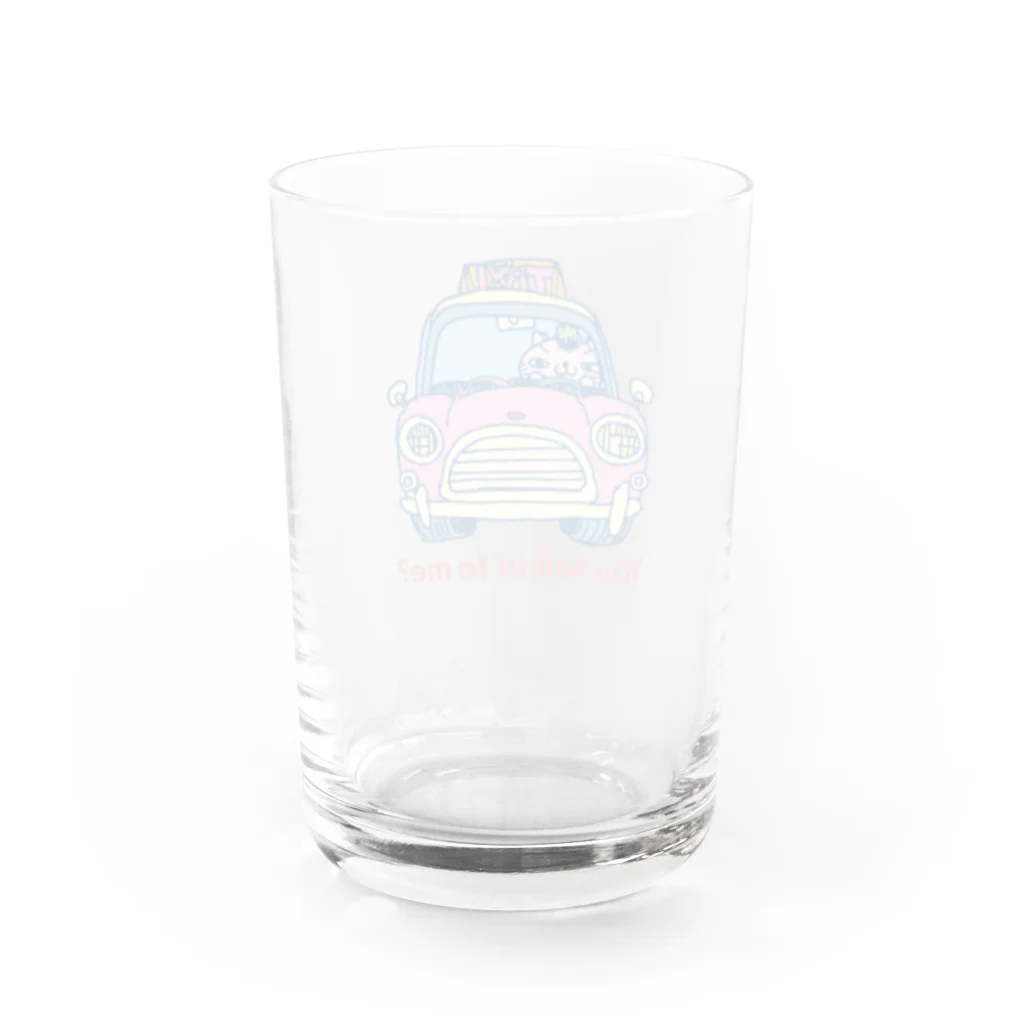 GUTARANS SHOPのタクシードライバー猫 Water Glass :back