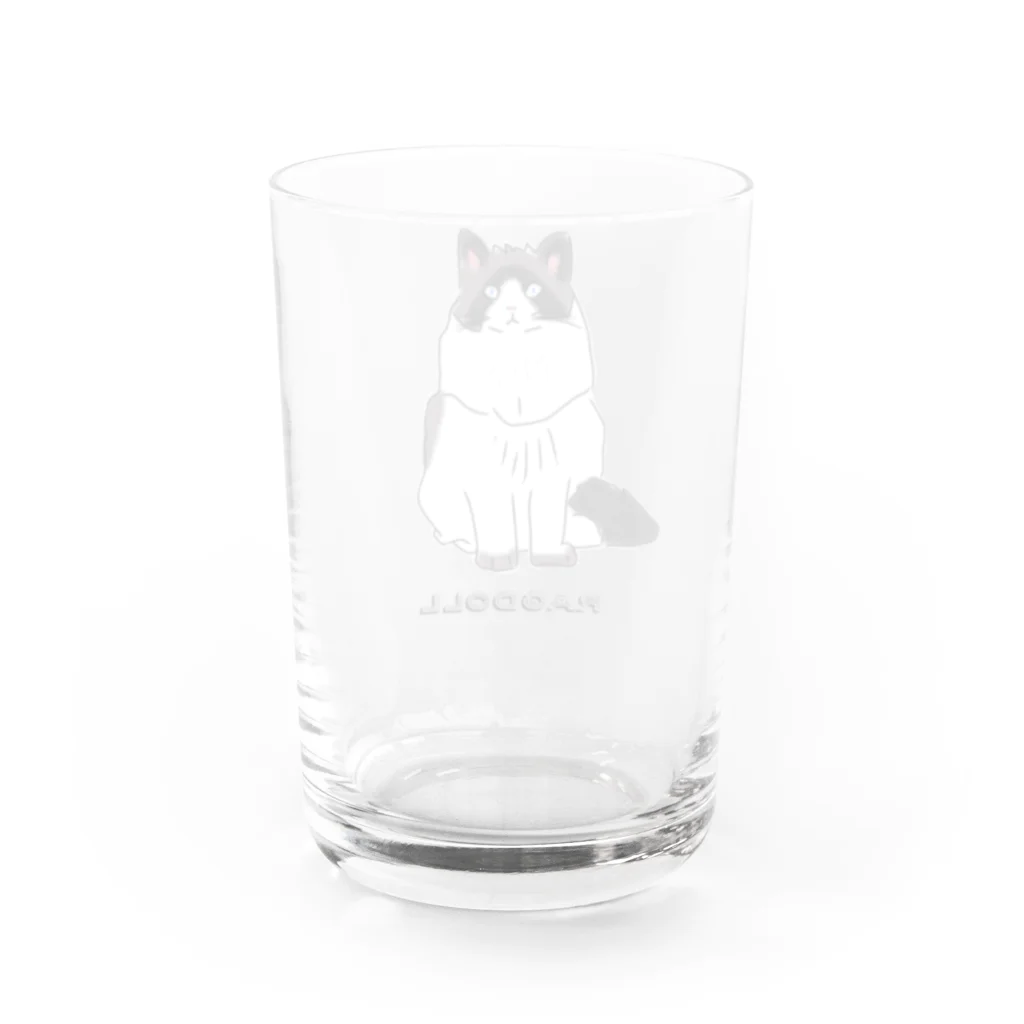 小鳥と映画館のラグドール ゴージャスな猫 Water Glass :back