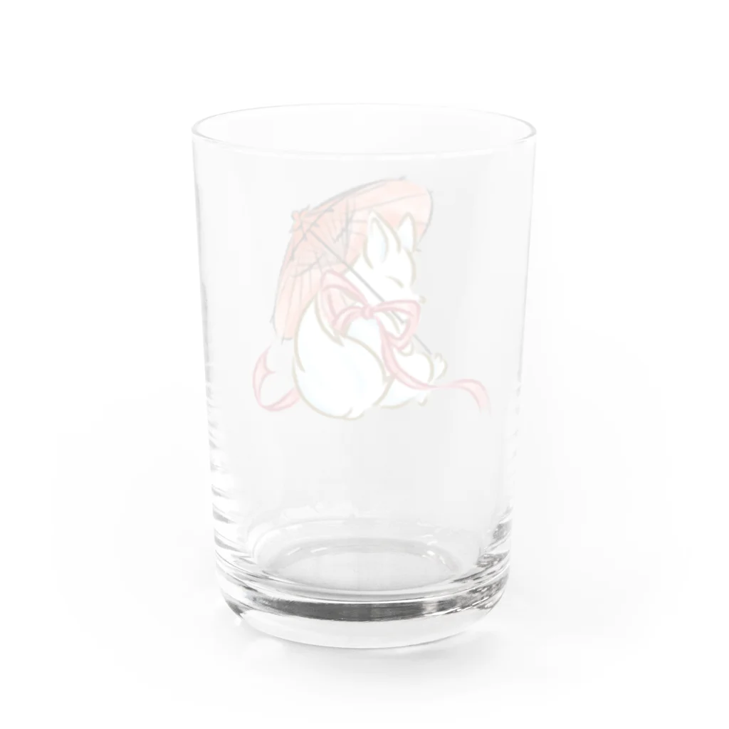 夢と知りせばのきつねのこん様(番傘) Water Glass :back