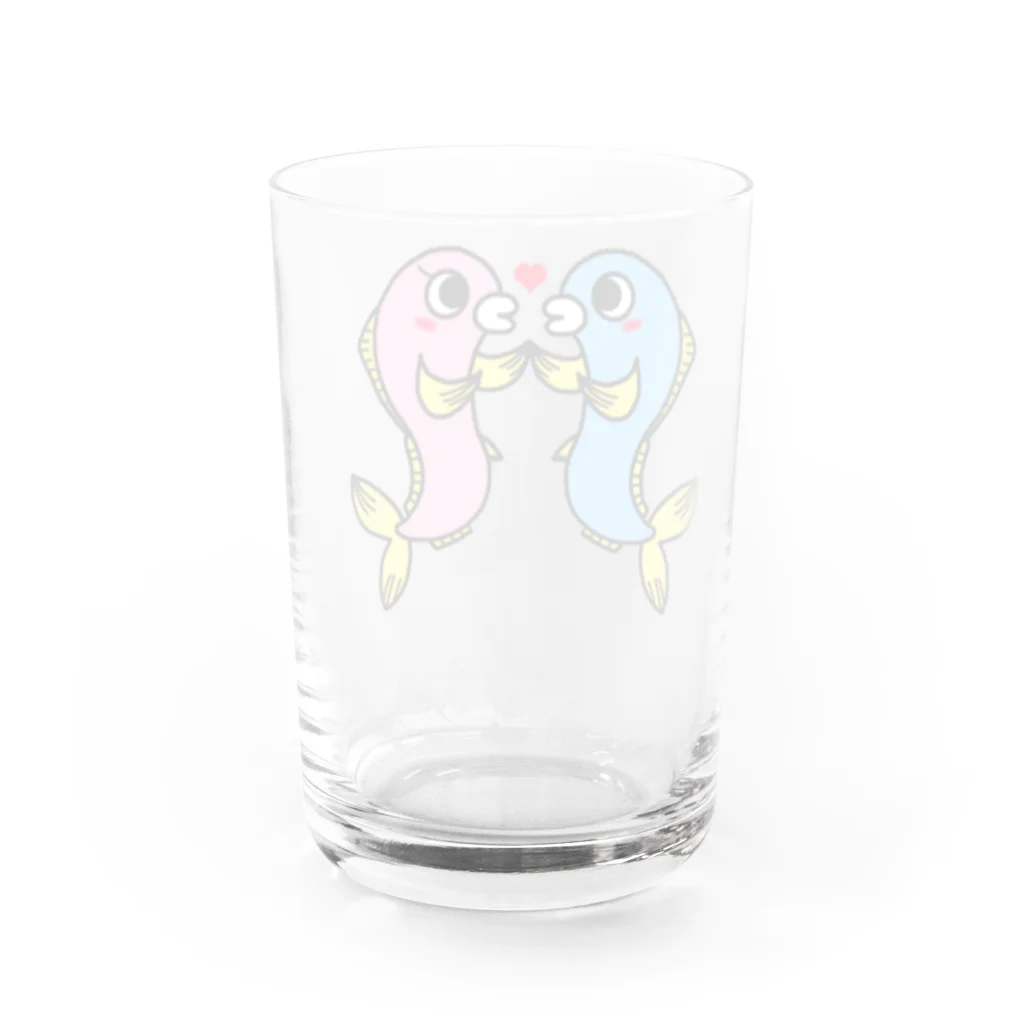 ねこねこうおのカップルウオ Water Glass :back