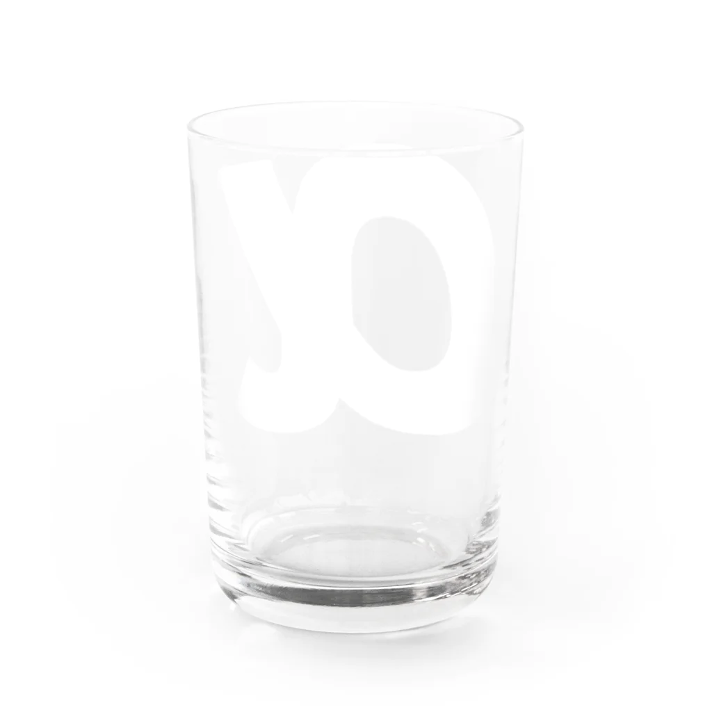 風天工房のαアルファ・ギリシャ文字（白） Water Glass :back