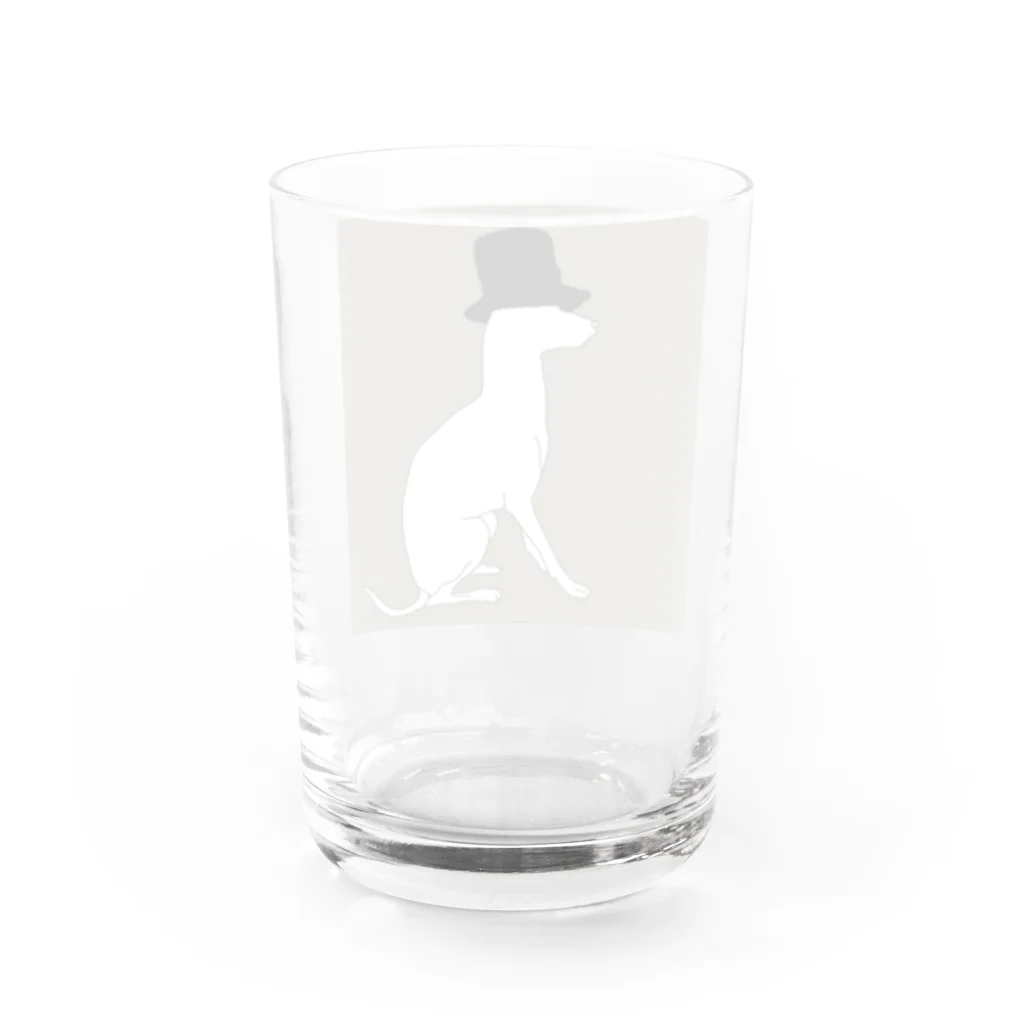 はさみやの帽グレ（グレー） Water Glass :back