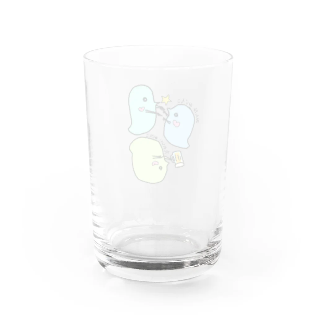 売れるなんて思ってないのみじんこなかよし Water Glass :back