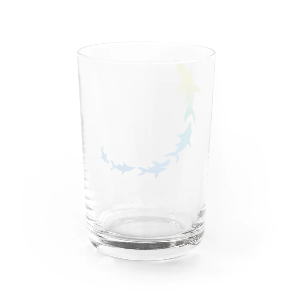 さかたようこ / サメ画家の飛び出せ助走SAME Water Glass :back