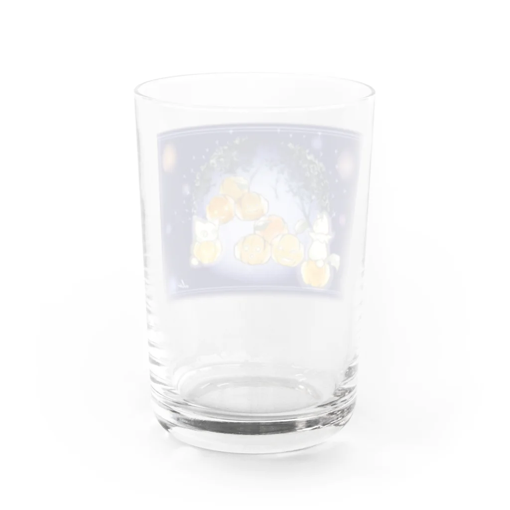 ぷぅ猫堂のネコキノコのハロウィンパーティー Water Glass :back