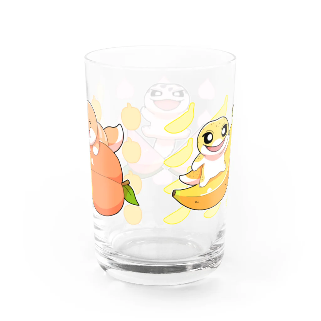 レオパとニシアフのケニーレインローズのレオパニシアフくだもの Water Glass :back