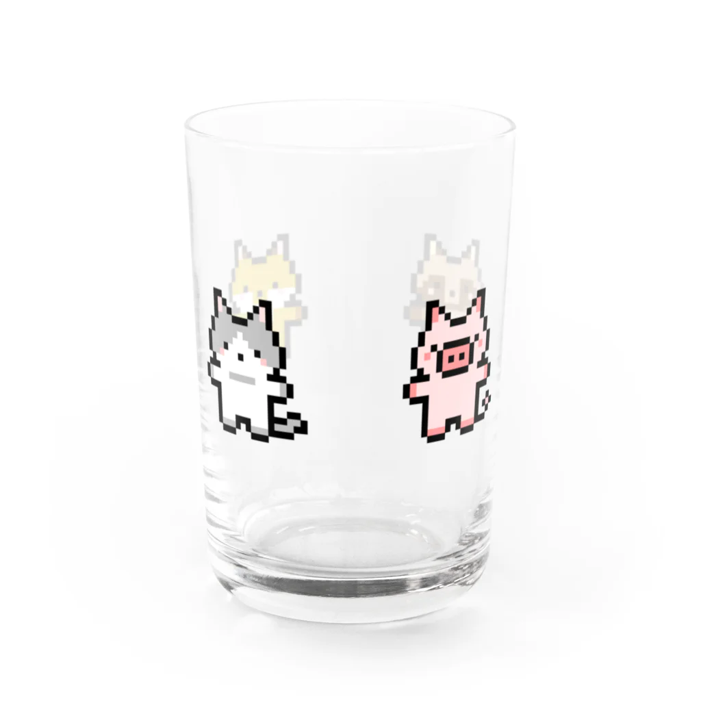 163のしりとり動物グラス Water Glass :back