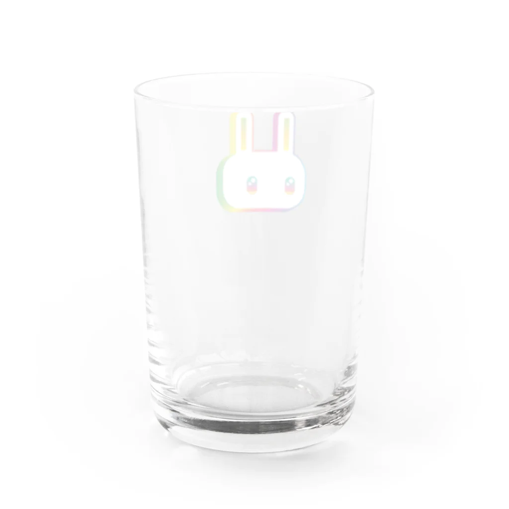 Sのレインボーうさぎ Water Glass :back