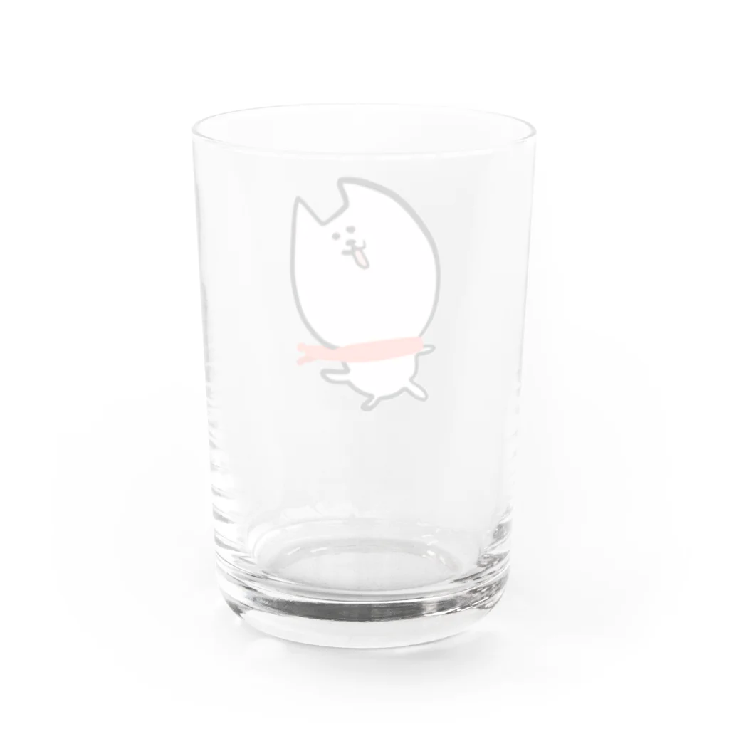 けちゃっぷごはんのお店のマフラーねこ Water Glass :back