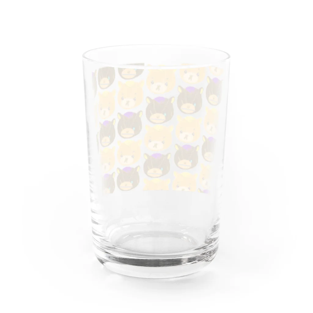 くまのマーク&マクセニのくまのマークとマクセニがいっぱい Water Glass :back