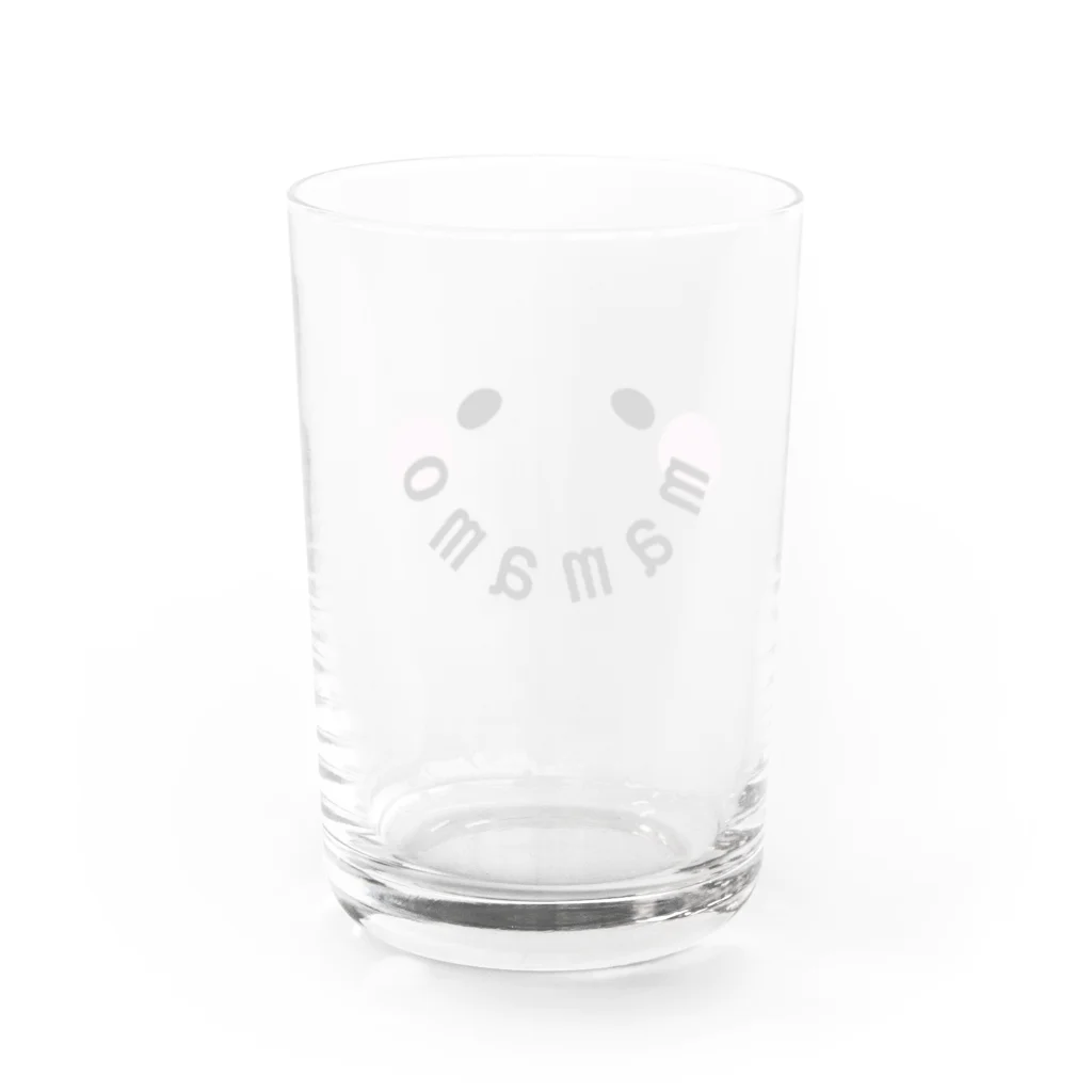 よつかいどうmamamoのmamamoロゴグラス（モノクロｂ） Water Glass :back