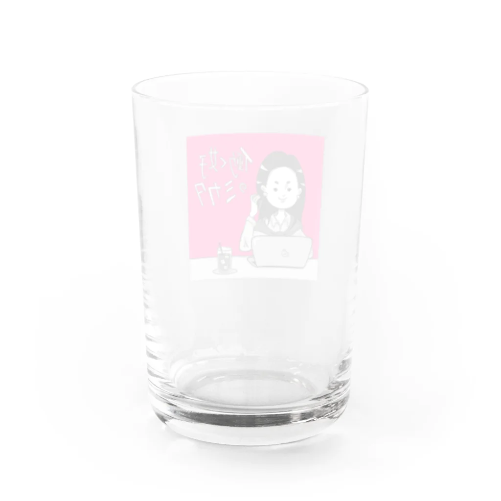 働く女子のミカタの働く女子のミカタ（ポジキャリピンク）ステッカー Water Glass :back